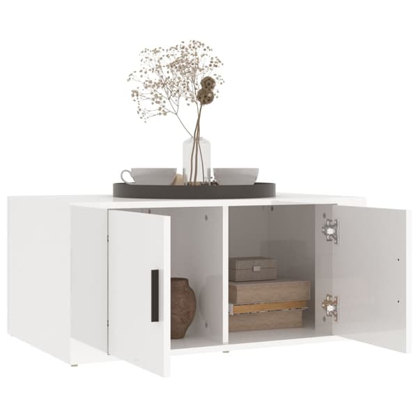 vidaXL Soffbord högglansvitt 80x50x36 cm