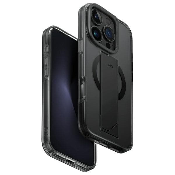 UNIQ Heldro Max iPhone 16 Pro 6,3" Magclick opladningsetui sort/damprøg