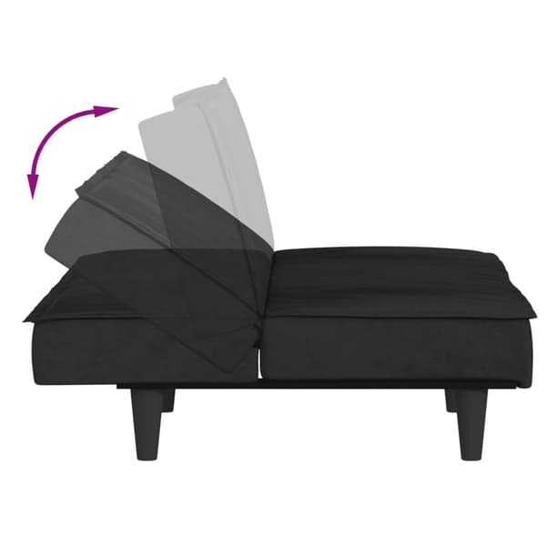 vidaXL Bäddsoffa, svart, sammet
