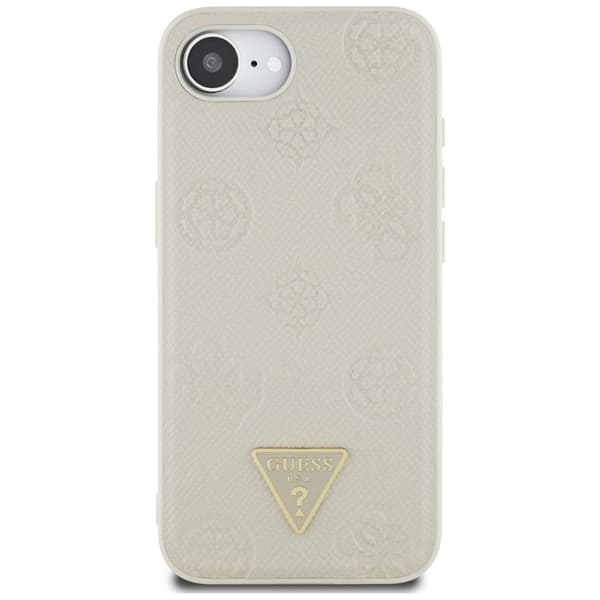 Guess Grained Hot Stamp Peony Triangle Logo MagSafe-cover til iPhone 16e / 17e Beige