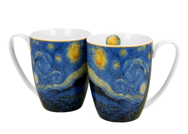 Set med 2 Van Gogh-muggar med stjärnhimlen
