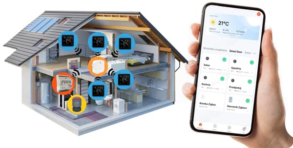 Zigbee Tuya Batteridrevet Rumtermostat BAT2 Sort