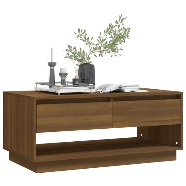 vidaXL sofabord brunt egetræ 102,5x55x44 cm