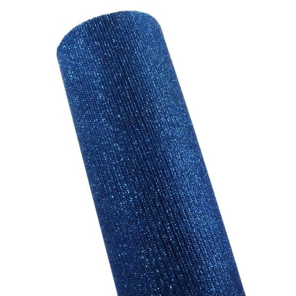 Glänsande blå mesh tyll organza