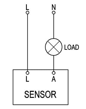 PIR-rörelsesensor 200W vit för infälld låda, max räckvidd 9m, IP20