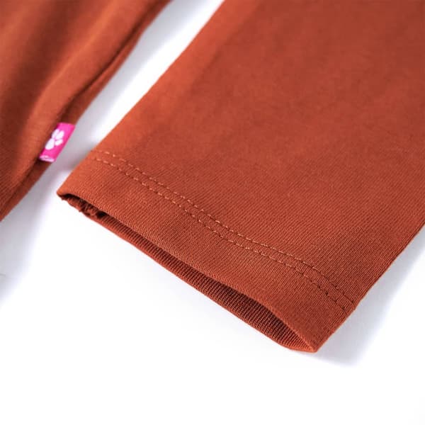 Børne langærmet T-shirt, cognac, 128