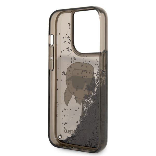 Karl Lagerfeld Glitter Karl Head-etui til iPhone 14 Pro Max, sort