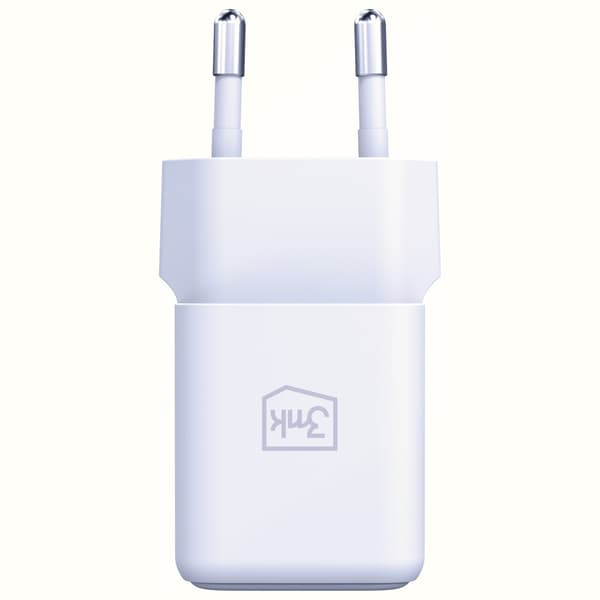 3MK Hyper GaN-laddare 20W 1xUSB-A 1xUSB-C PD QC4+, vit