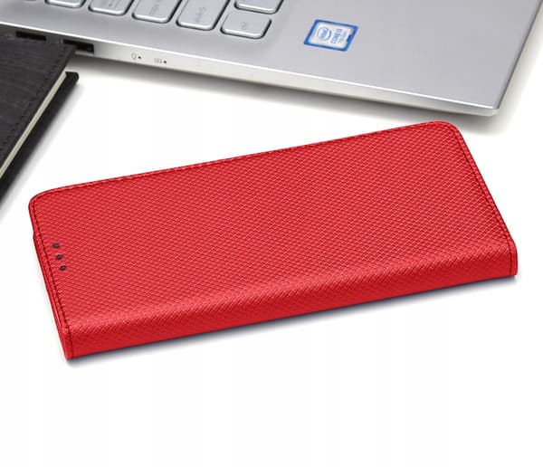 Etui til Xiaomi Redmi Note 13 Pro Plus 5G SMART MAGNET BOOK RØD+ GLAS