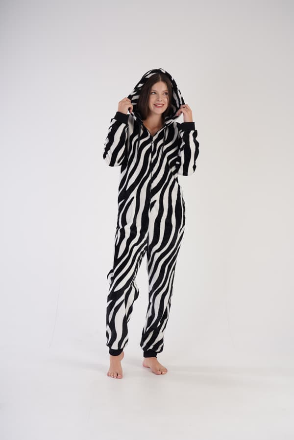 Plysjumpsuit med hætte Damepyjamas M 38