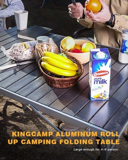 KingCamp kompakt hopfällbart bord 107 x 70 cm