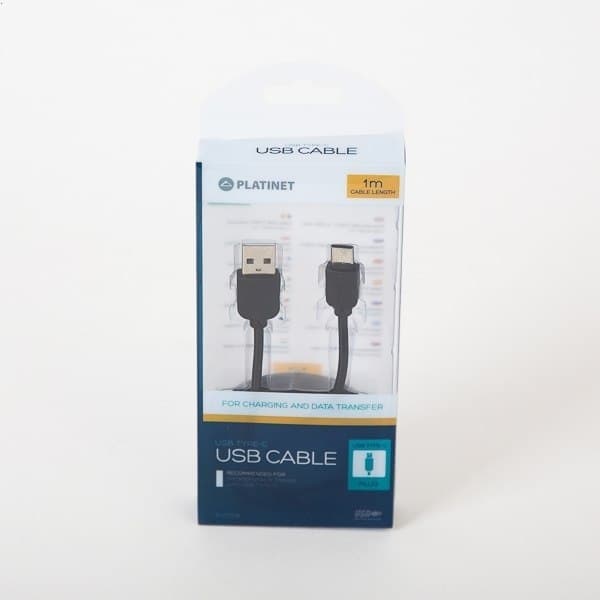 PLATINET ARES USB TYPE-C - USB-KAAPELI 2A 1M MUSTA [43967]