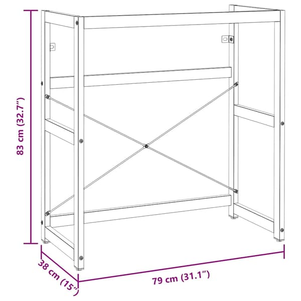 vidaXL håndvaskstel sort 79x38x83 cm jern