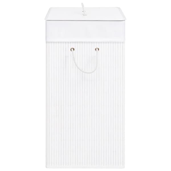 vidaXL Tvättkorg i bambu vit 83 l
