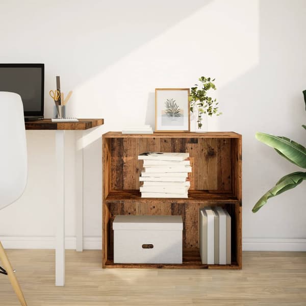 vidaXL bogreol, antik træ, 80x30x77 cm