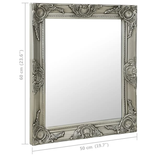 vidaXL Barock väggspegel 50x60 cm silver
