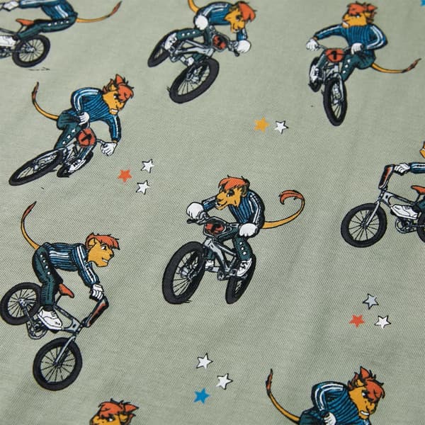 Barnpyjamas med kort ärm, ljus khaki, 116