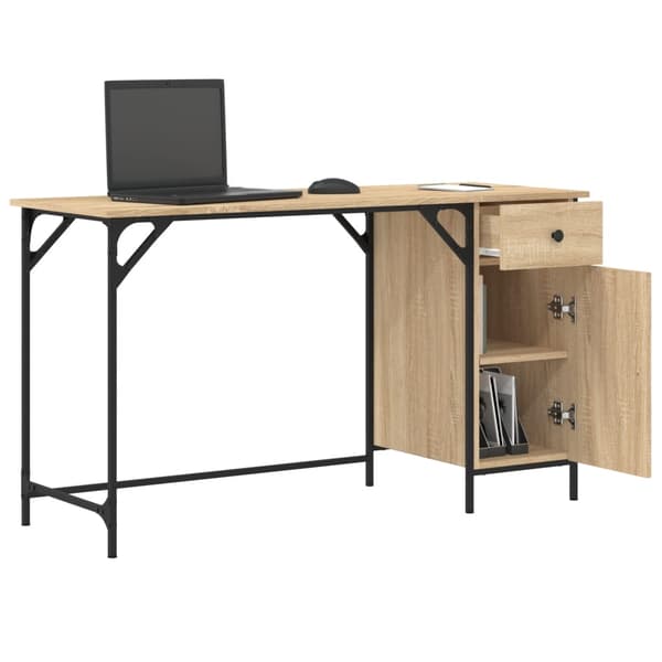 vidaXL computerbord, Sonoma eg, 131x48x75 cm