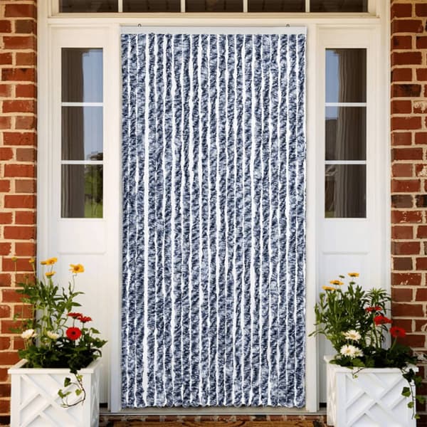 vidaXL Flugnät blå, grå och vit 90x220 cm chenille