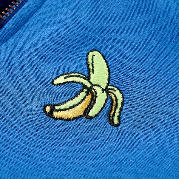 Børnesweatshirt med hætte og lynlås, blå, 104