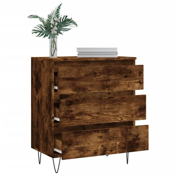vidaXL kommode, røget eg, 60x35x70 cm, træbaseret materiale