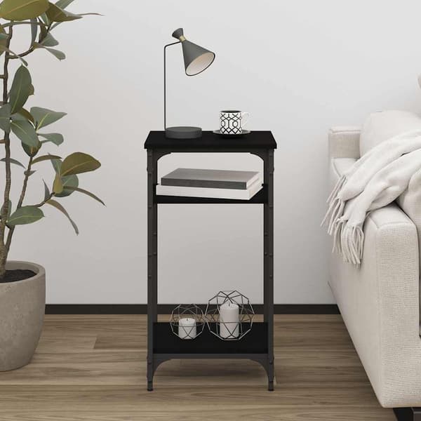 vidaXL sidebord, sort, 40x30x75 cm, træbaseret materiale