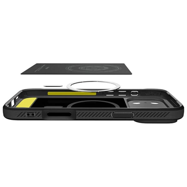 Spigen Rugged Armor MagSafe -kotelo iPhone 17 Prolle, musta