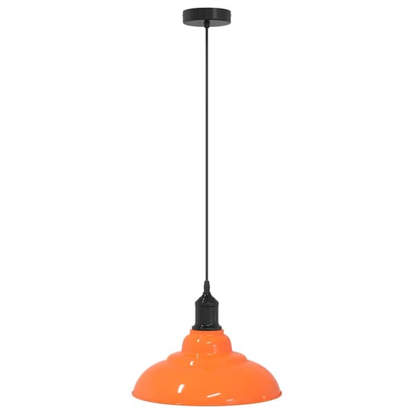 vidaXL Højdejusterbar pendellampe E27 blank orange