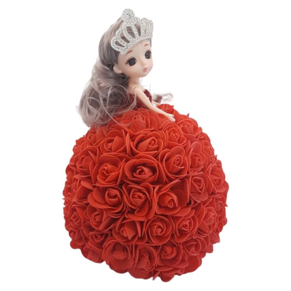 Blomsterprinsessedukke røde roser gave