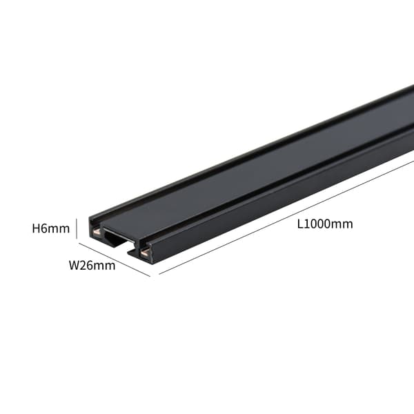 Ytmonterad magnetisk skena 1m 48VDC Svart SLIM TRACK Typ A