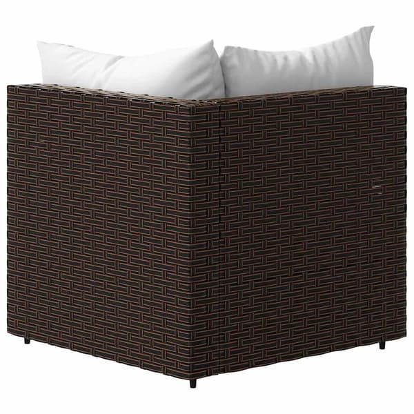 vidaXL Hörnsoffmoduler med kuddar, 2 st, brun, konstrotting