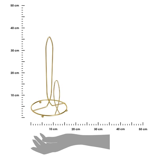 Guldfarvet metalpapirholder 32 cm