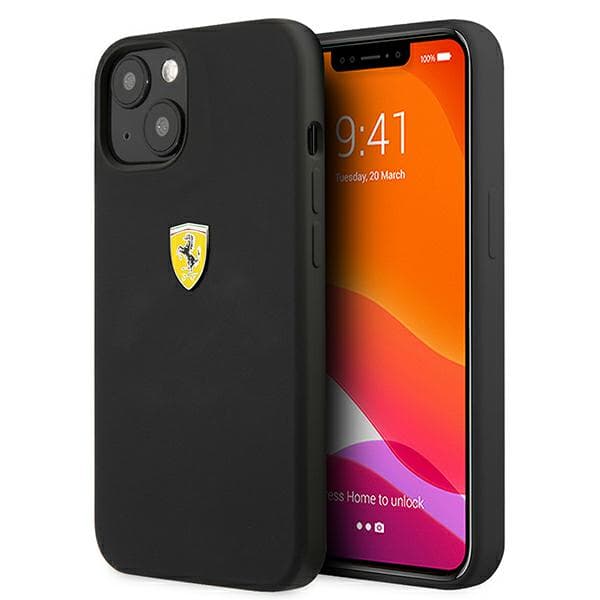 Ferrari Silikone Etui til iPhone 13 mini, Sort