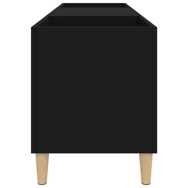 vidaXL pladeskab sort 121x38x48 cm træbaseret materiale