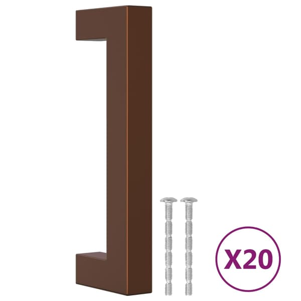 vidaXL skabsgreb 20 stk. bronze 96 mm rustfrit stål