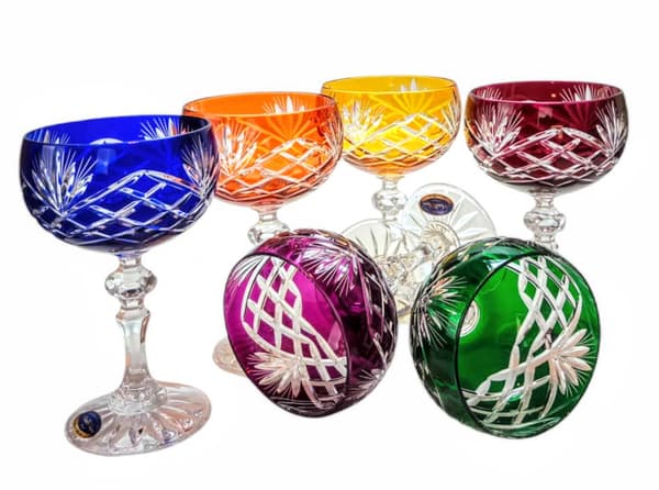 Färgglada kristall champagneglas 150ml Ananas