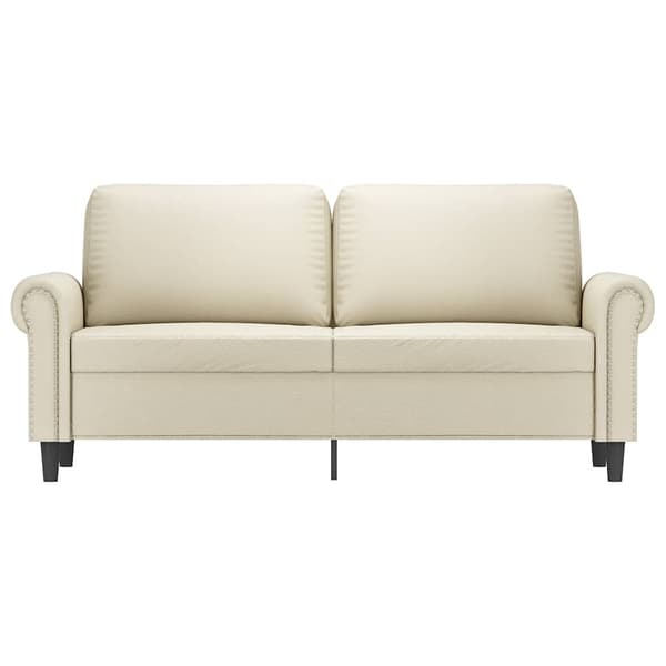 vidaXL 2-sitssoffa, krämfärgad, 140 cm, konstläder
