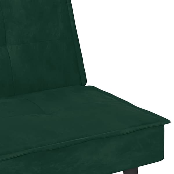 vidaXL Bäddsoffa med mugghållare mörkgrön sammet