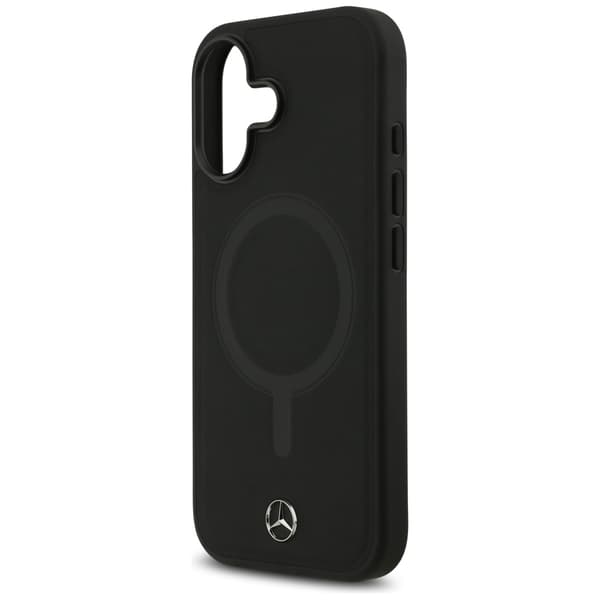 Mercedes Plain Smooth Leather MagSafe -kotelo iPhone 17:lle, musta