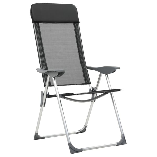 vidaXL foldbare campingstole, sæt med 4, sort, aluminium