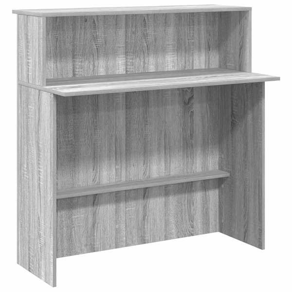 vidaXL Receptionsdisk grå Sonoma 100x50x103,5 cm limmat trä