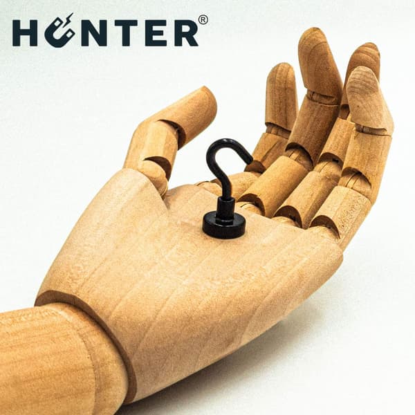 Hunter magnetisk krogholder 16x5mm sort stærk magnet 8 kg bæreevne