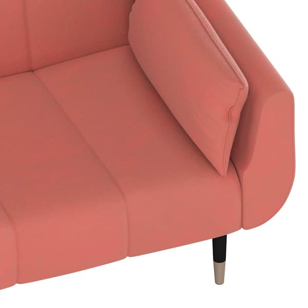 vidaXL 2-sitssoffa med 2 kuddar, rosa sammet