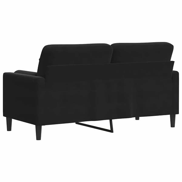 vidaXL 2-sitssoffa med kuddar, svart, 140 cm, sammet