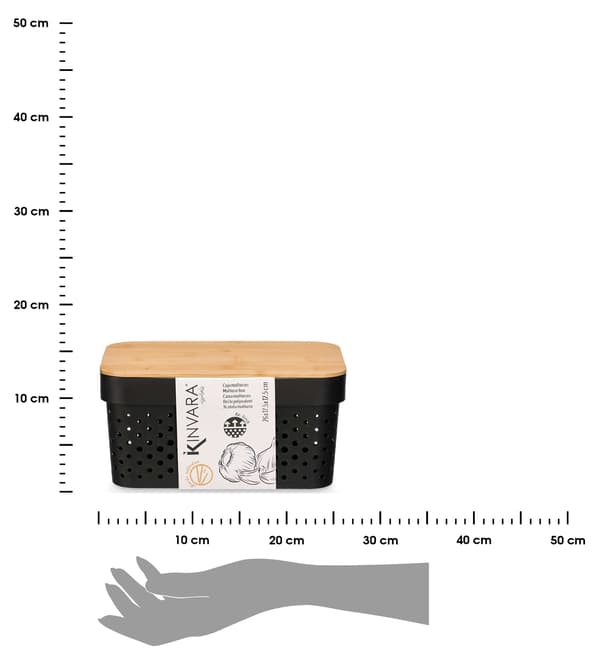 12 cm svart förvaringskorg