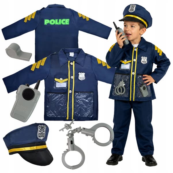 [patch] Poliskostym för baltillbehör Badge Carnival 8 delar Z944