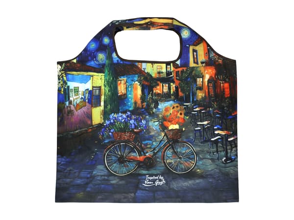 Carmani, polyester, foldbar indkøbspose 40x70cm - inspireret af VAN Gogh-malerier
