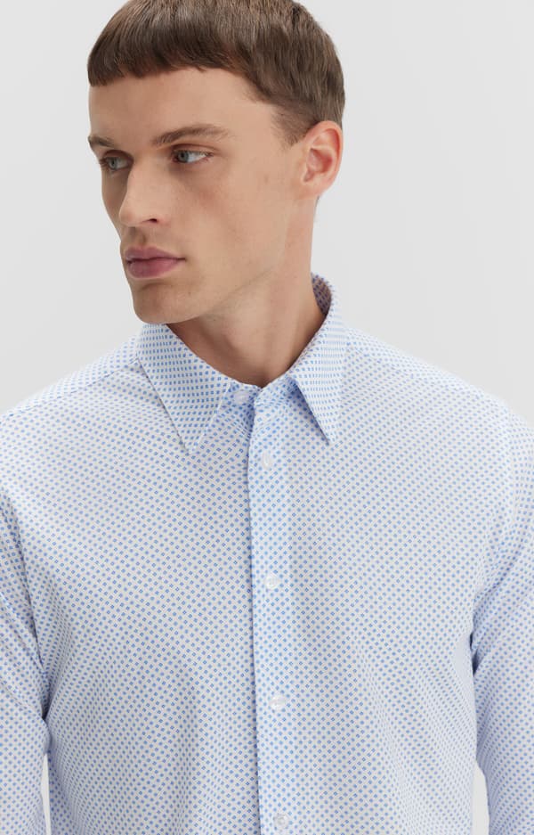 Slim fit-skjorta med tryck M