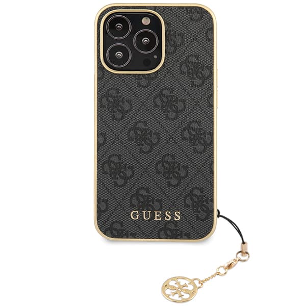 Guess 4G Charms Collection-etui til iPhone 14 Pro, grå