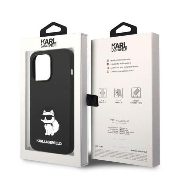 Karl Lagerfeld Silikone Choupette-etui til iPhone 14 Pro Max, Sort